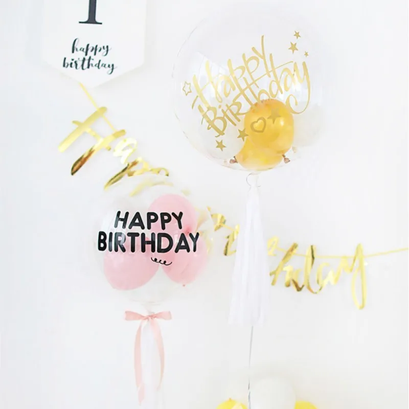 Transparent balloons stickers for birthday party decoration,large 21x29cm,36inch bubble balloons, balloons