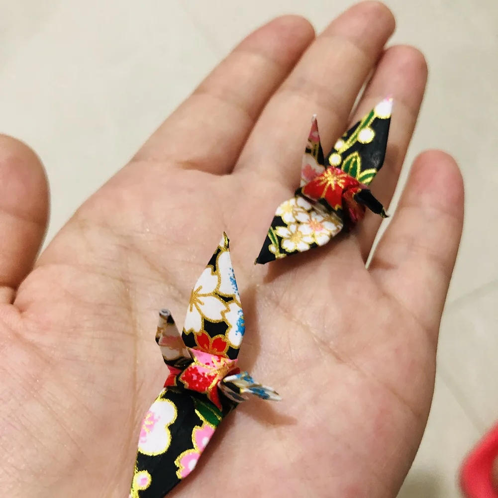 100PCS  Premade Origami Cranes 4.5CM Supermini Finished Washi Paper Doves Birds DIY Mother's Day Creative Gift Home Decorations