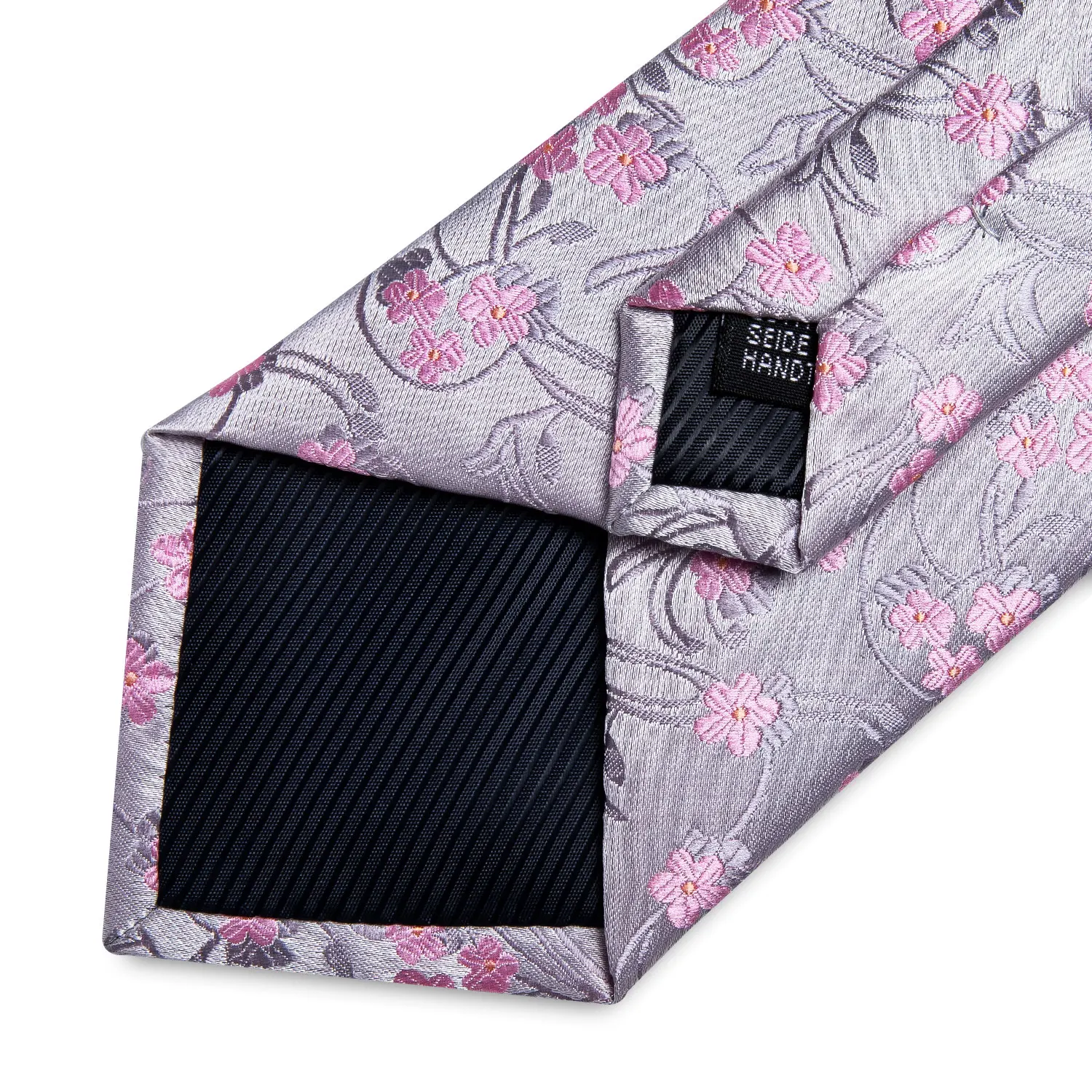 Floral Pink Ties For Men Wedding Party Man Tie Handkerchief Brooch Cufflinks Set Men Accessories Gravata