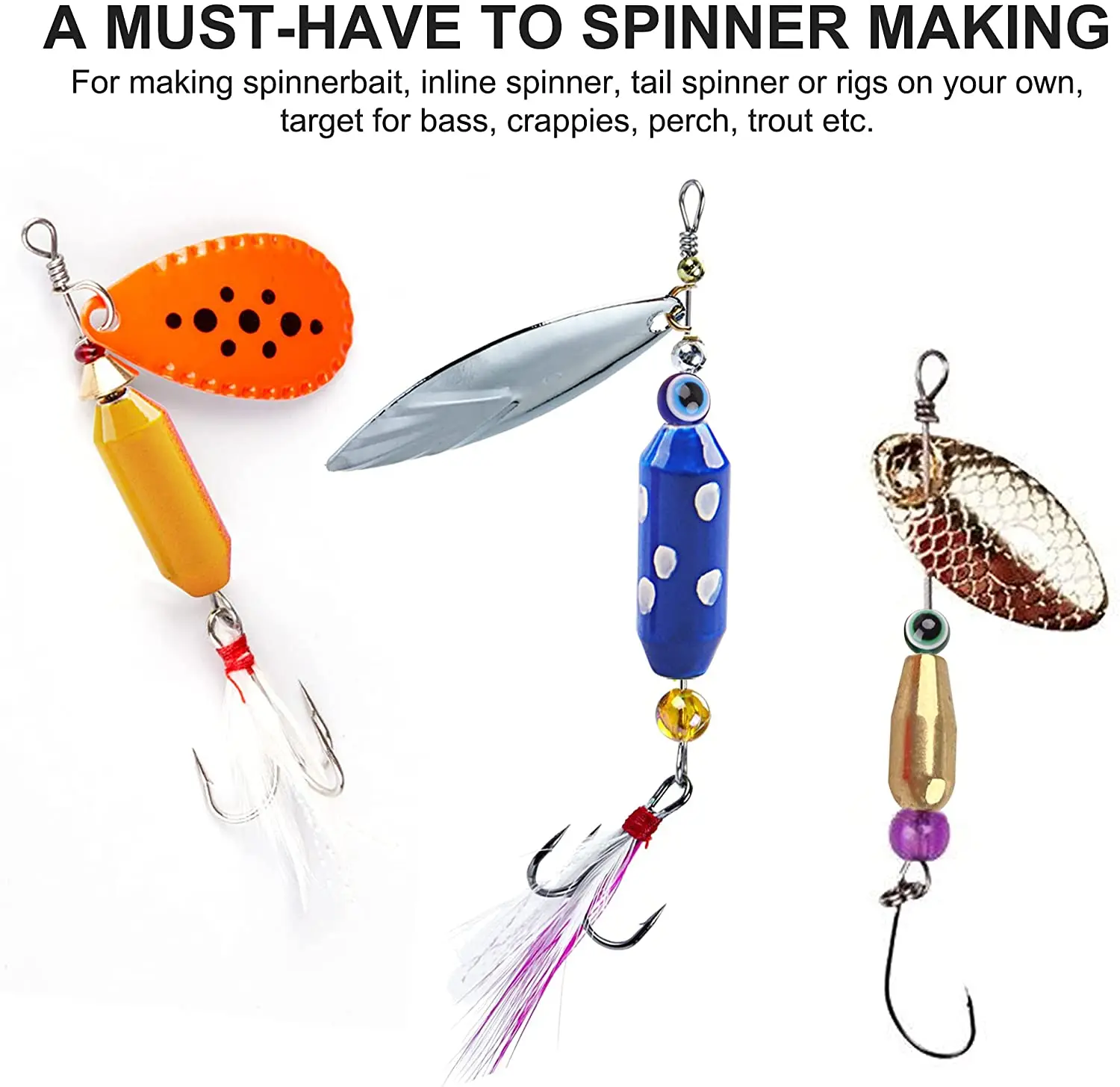 10pcs Fishing Brass Spinner Lure Bodies DIY Fishing Sinker Weights For Spinnerbait Carolina Rigs Taxes Rigs
