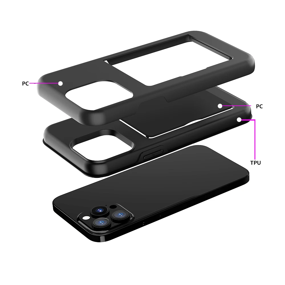 Credit Card Protective Wallets Case For iPhone 18 Pro 15 14 13 12 17 Pro Max for iPhone 16 Pro Max XR XS SE 2020 Cover