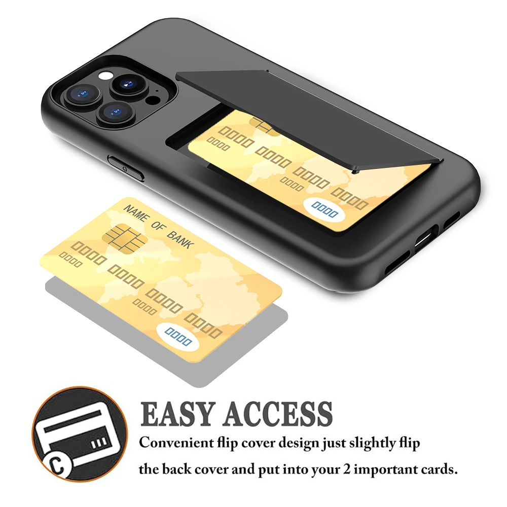 Credit Card Protective Wallets Case For iPhone 18 Pro 15 14 13 12 17 Pro Max for iPhone 16 Pro Max XR XS SE 2020 Cover