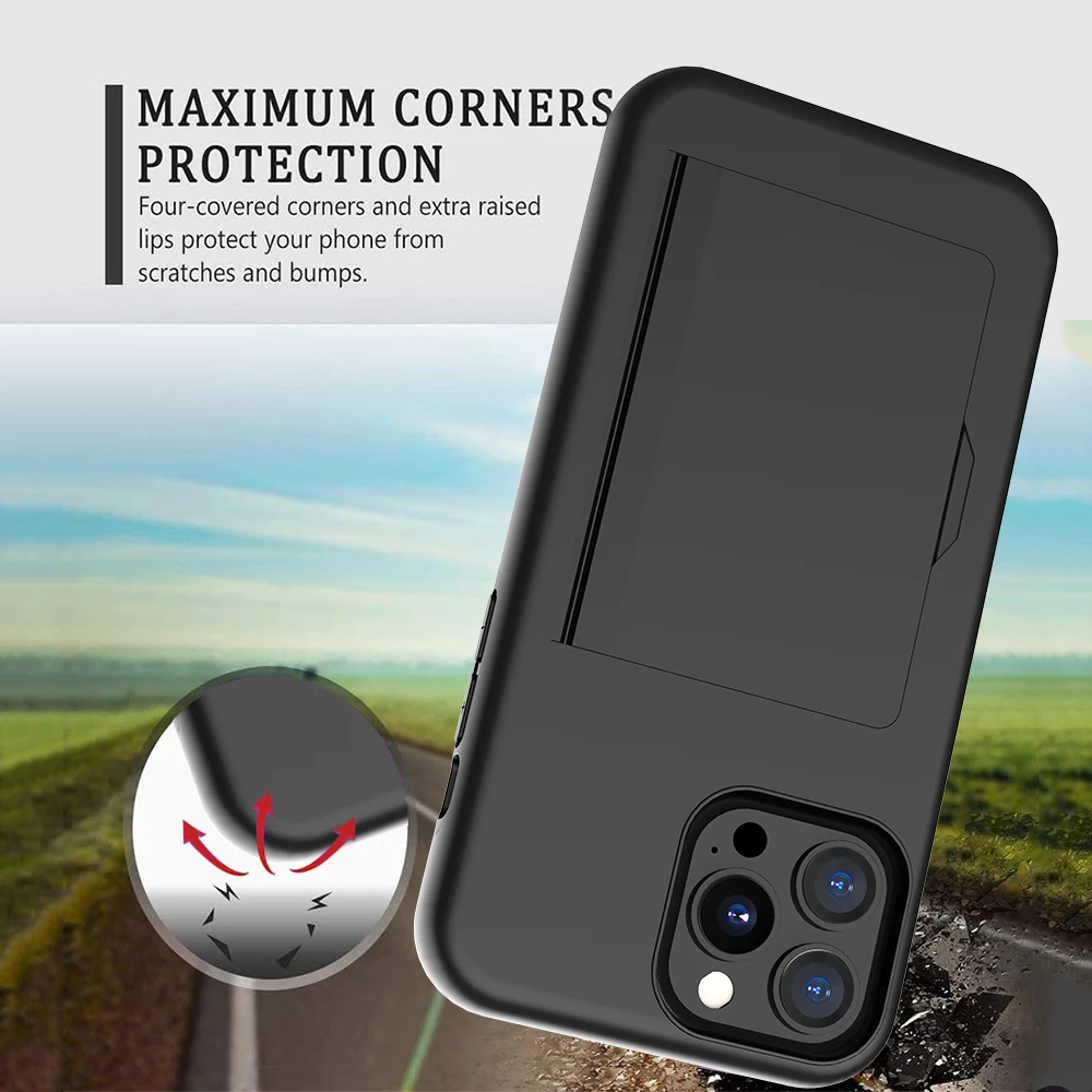 Credit Card Protective Wallets Case For iPhone 18 Pro 15 14 13 12 17 Pro Max for iPhone 16 Pro Max XR XS SE 2020 Cover