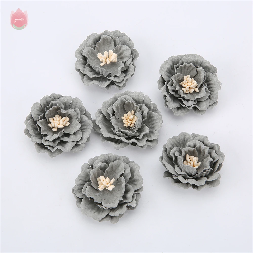 5/20Pcs 4cm Artificial Flowers Heads Silk Fake Flowers DIY Home Living Room Decoration Christmas Wreath New Year's Wedding Decor