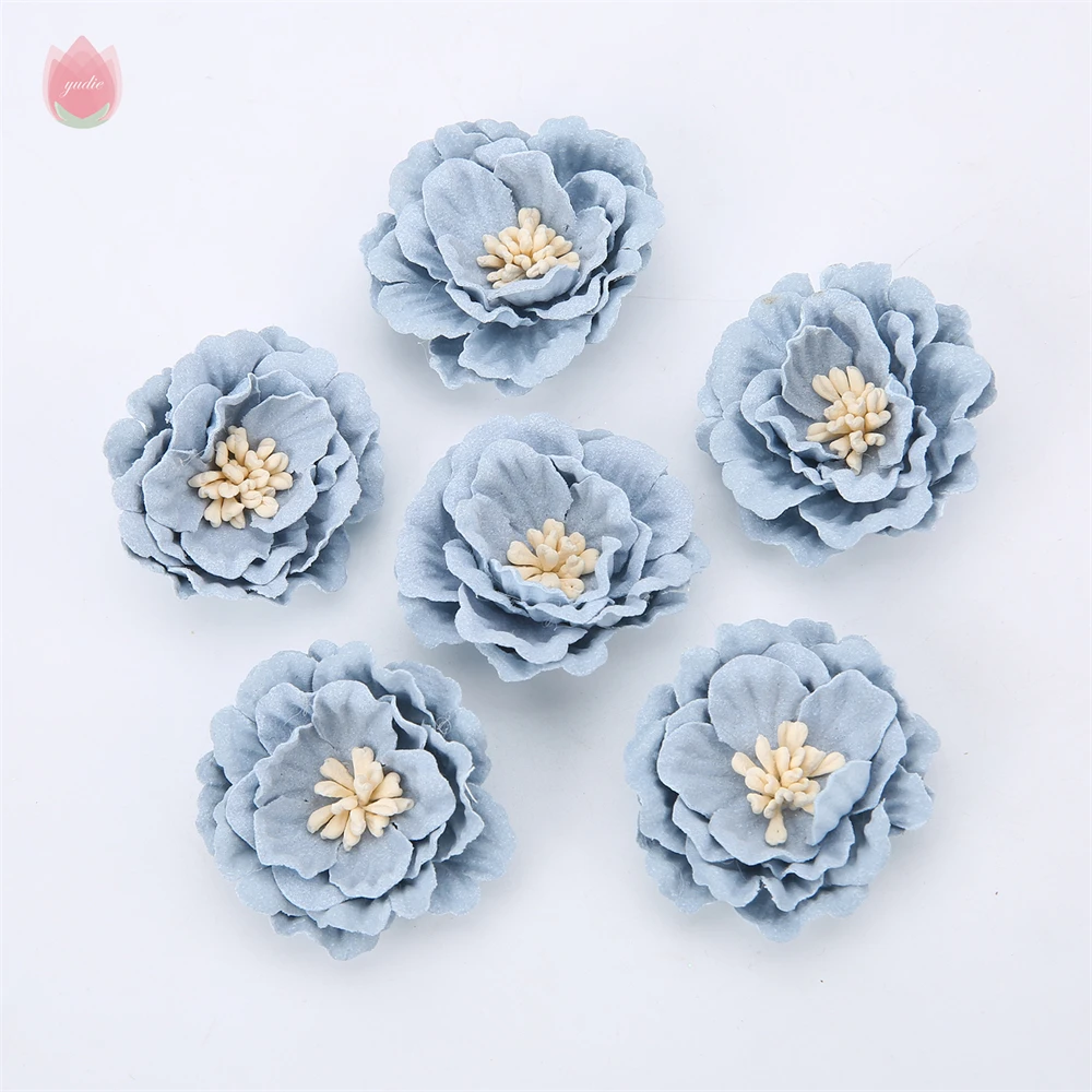 5/20Pcs 4cm Artificial Flowers Heads Silk Fake Flowers DIY Home Living Room Decoration Christmas Wreath New Year's Wedding Decor