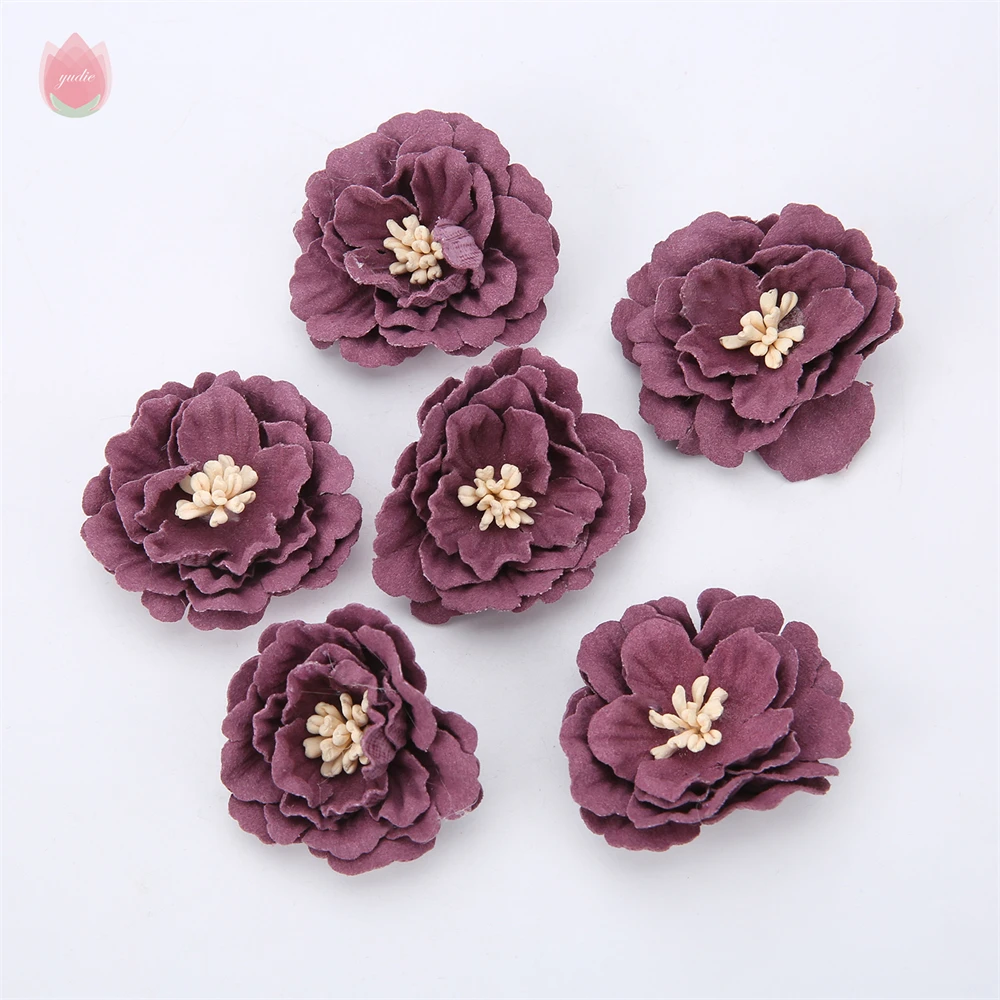 5/20Pcs 4cm Artificial Flowers Heads Silk Fake Flowers DIY Home Living Room Decoration Christmas Wreath New Year's Wedding Decor