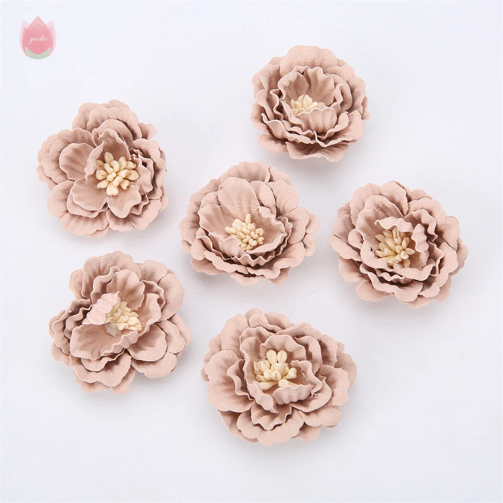 5/20Pcs 4cm Artificial Flowers Heads Silk Fake Flowers DIY Home Living Room Decoration Christmas Wreath New Year's Wedding Decor