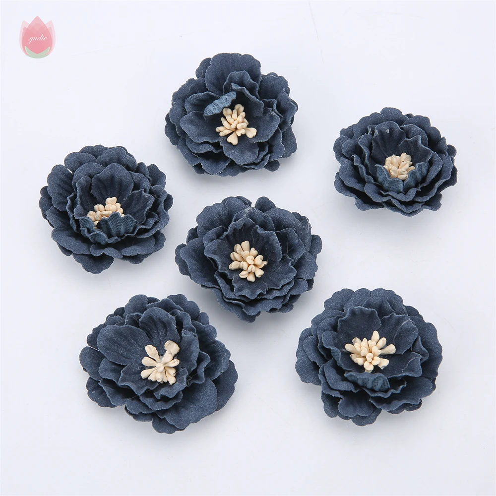 5/20Pcs 4cm Artificial Flowers Heads Silk Fake Flowers DIY Home Living Room Decoration Christmas Wreath New Year's Wedding Decor