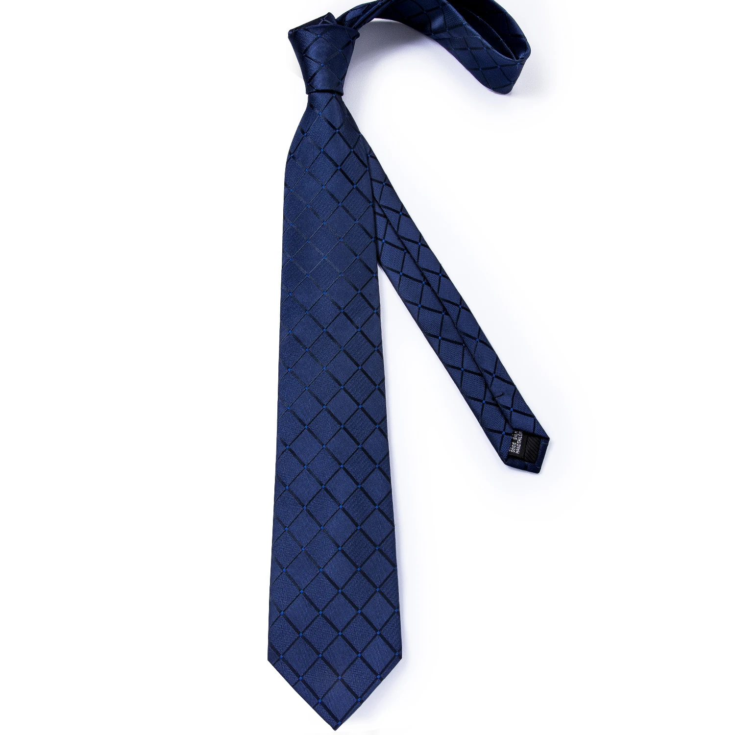 Blue Red Black Plaid Fashion Brand Men's Ties Set Luxury Wedding Neck Tie Pocket Square Cufflinks Gift For Men Dropshipping