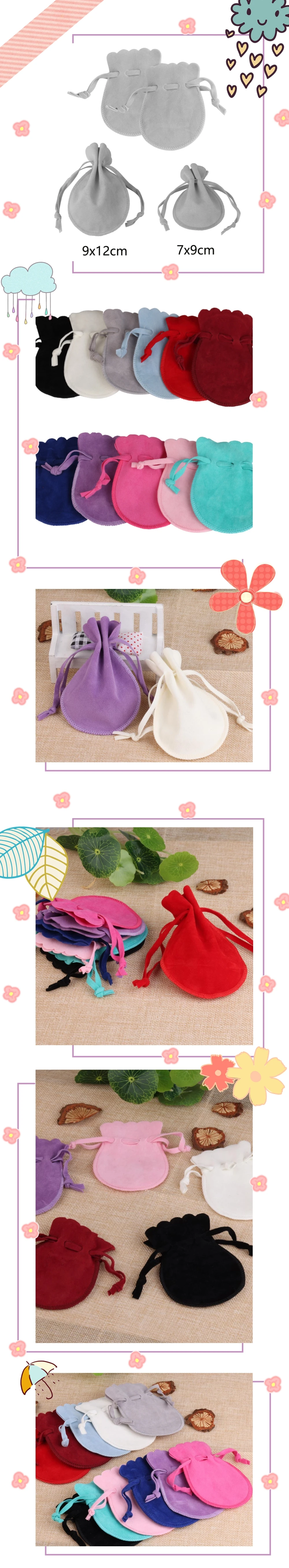 10pcs/lot Round Drawstring Velvet Gifts Bag Soft Jewelry Packaging Wedding/Christmas Candy Jewelry Pouches Wholesale