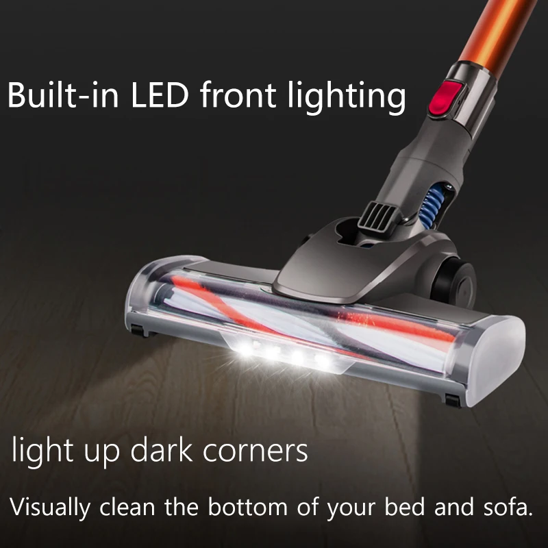 Wireless Handheld Vacuum Cleaner 25kPa Powerful Suction Dual Motor LED Lighting Detachable Battery Cordless Home Dust Cleaner