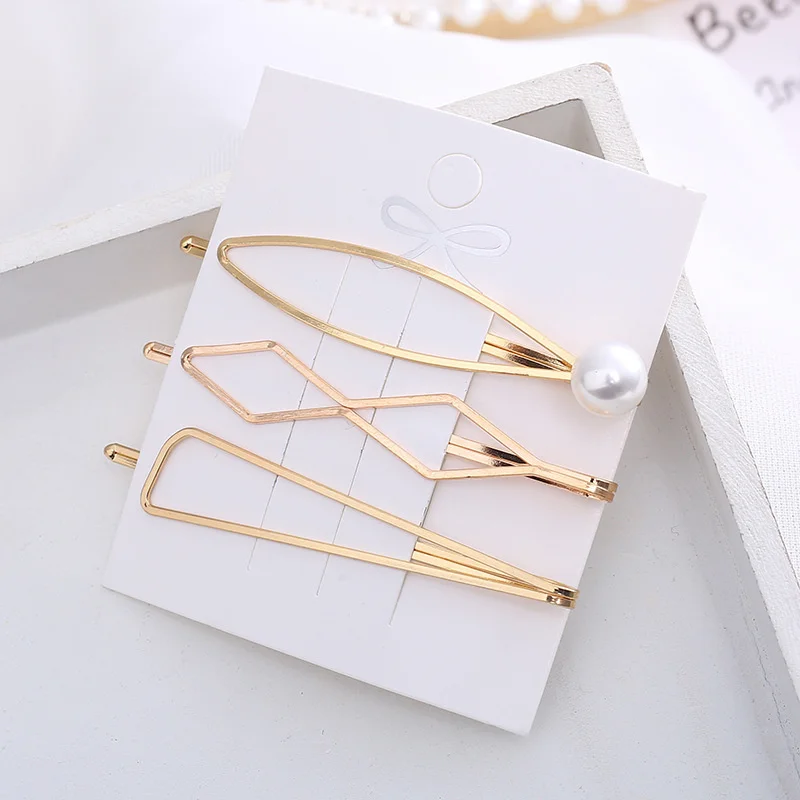 2020 New Ins Pearl Hairpins One Character Clip Women Girls Trendy Headwear Barrettes Fashion Hair Accessories Hairgrip Wholesale