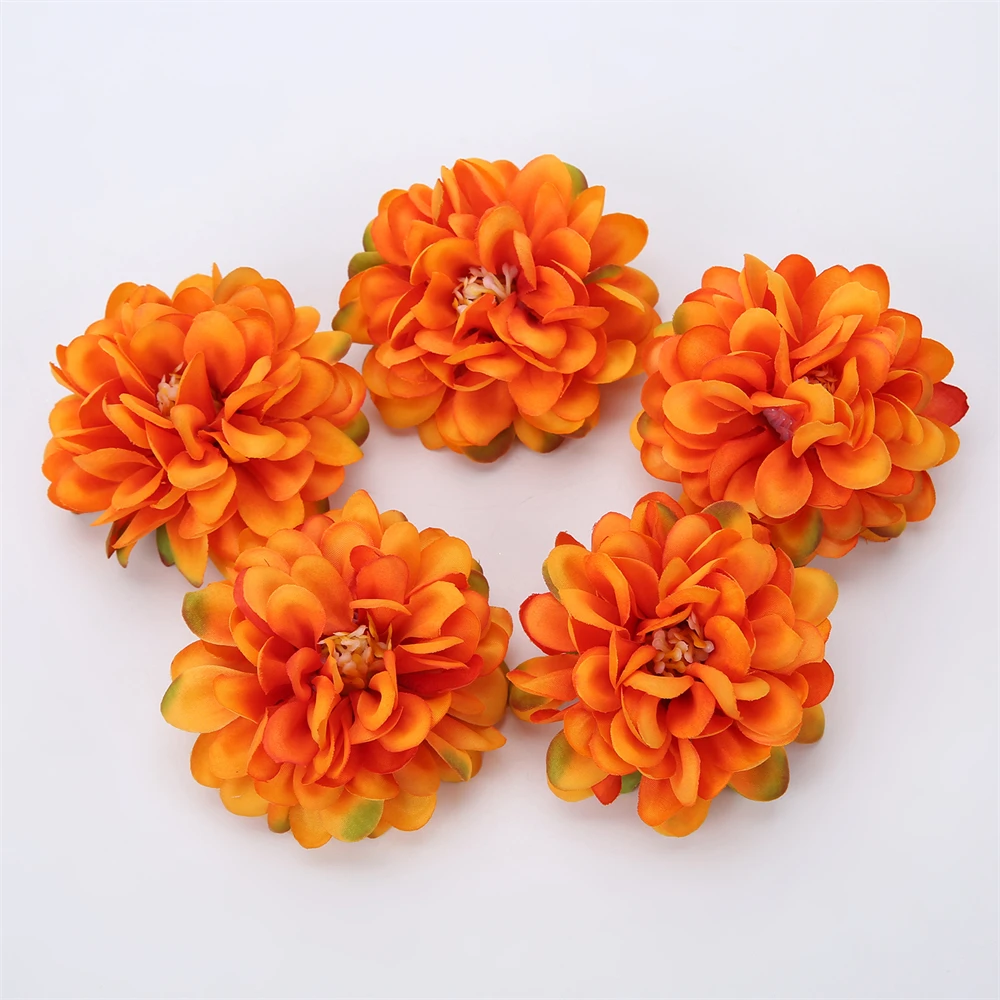 10Pcs Silk Dahlia Flower Heads Artificial Flower For Home Decor Wall Flowers Wedding Party Wreath Dahlia DIY Crafts Fake Flowers