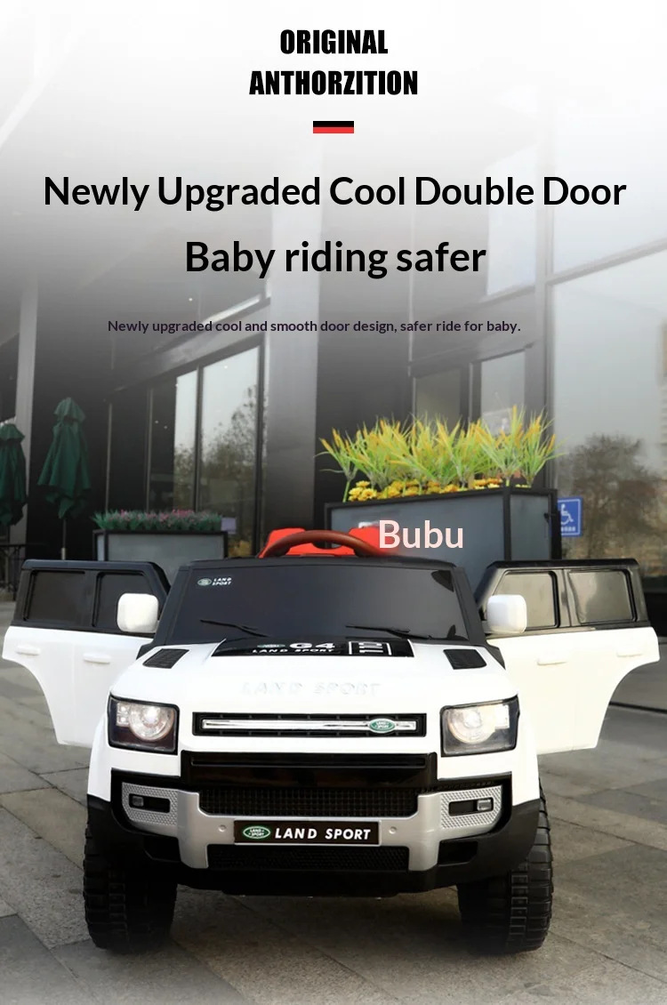 Children's Electric Vehicle Off-road Vehicle with Enlarged Double Seats, Toddler Rocking Bike That Can Seat People, Four-wheel T