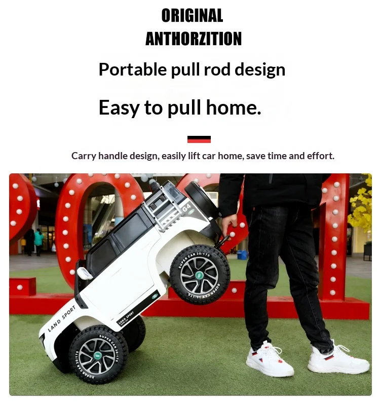 Children's Electric Vehicle Off-road Vehicle with Enlarged Double Seats, Toddler Rocking Bike That Can Seat People, Four-wheel T
