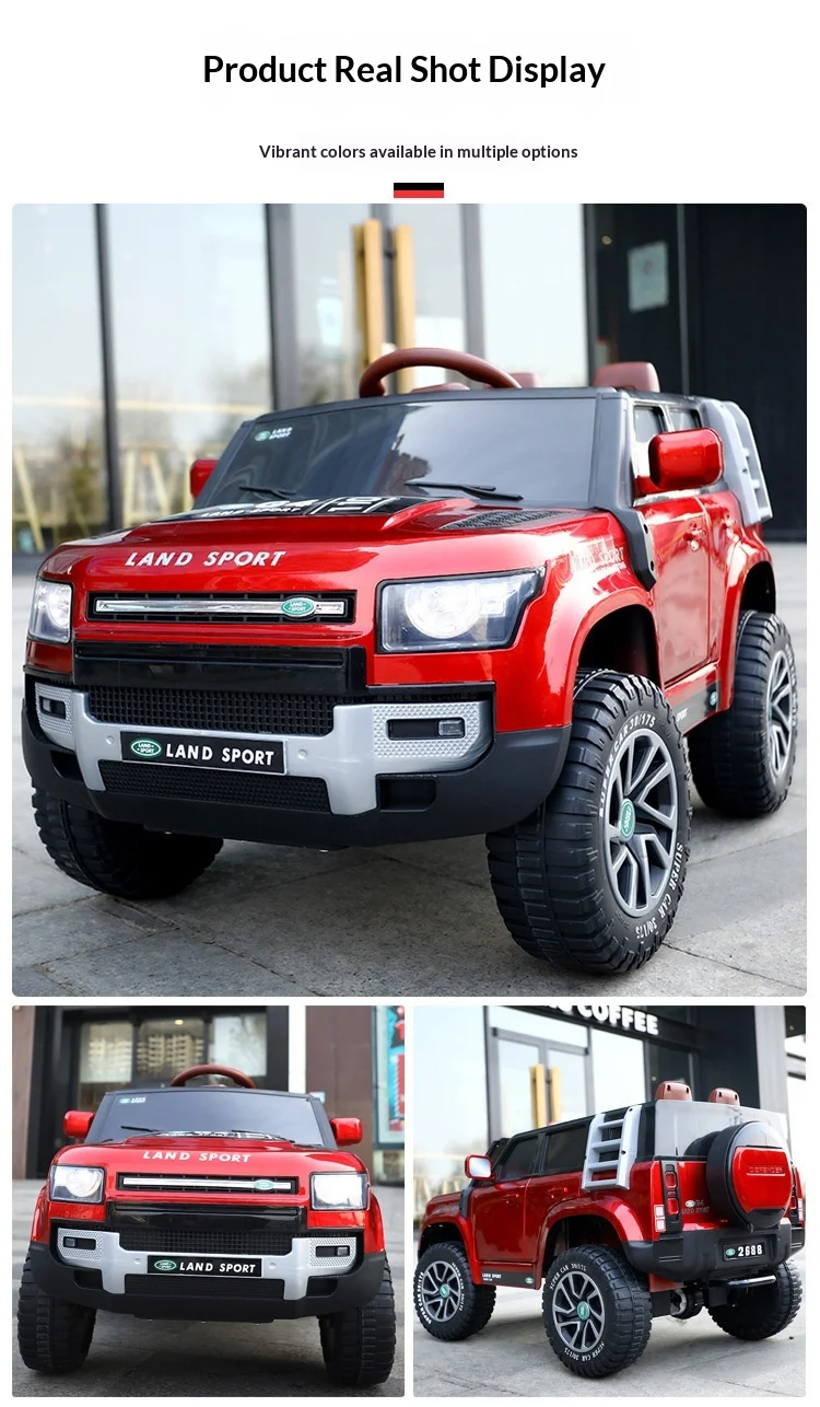 Children's Electric Vehicle Off-road Vehicle with Enlarged Double Seats, Toddler Rocking Bike That Can Seat People, Four-wheel T