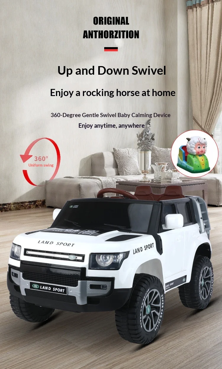 Children's Electric Vehicle Off-road Vehicle with Enlarged Double Seats, Toddler Rocking Bike That Can Seat People, Four-wheel T