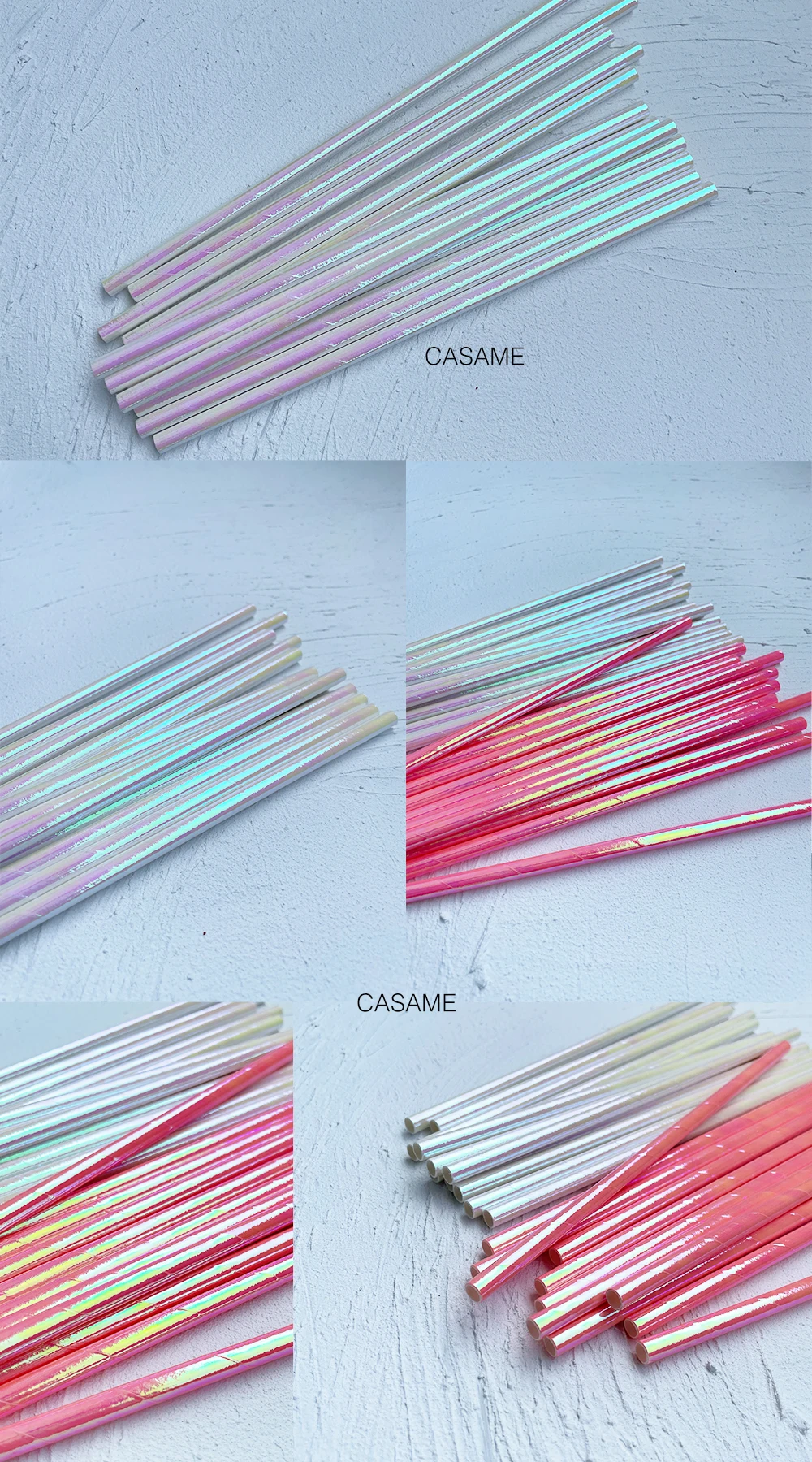 Lovely lridescent Straws carnaval Party Wedding Decoration Kids Birthday Baby Shower Christmas Frozen Supplies party