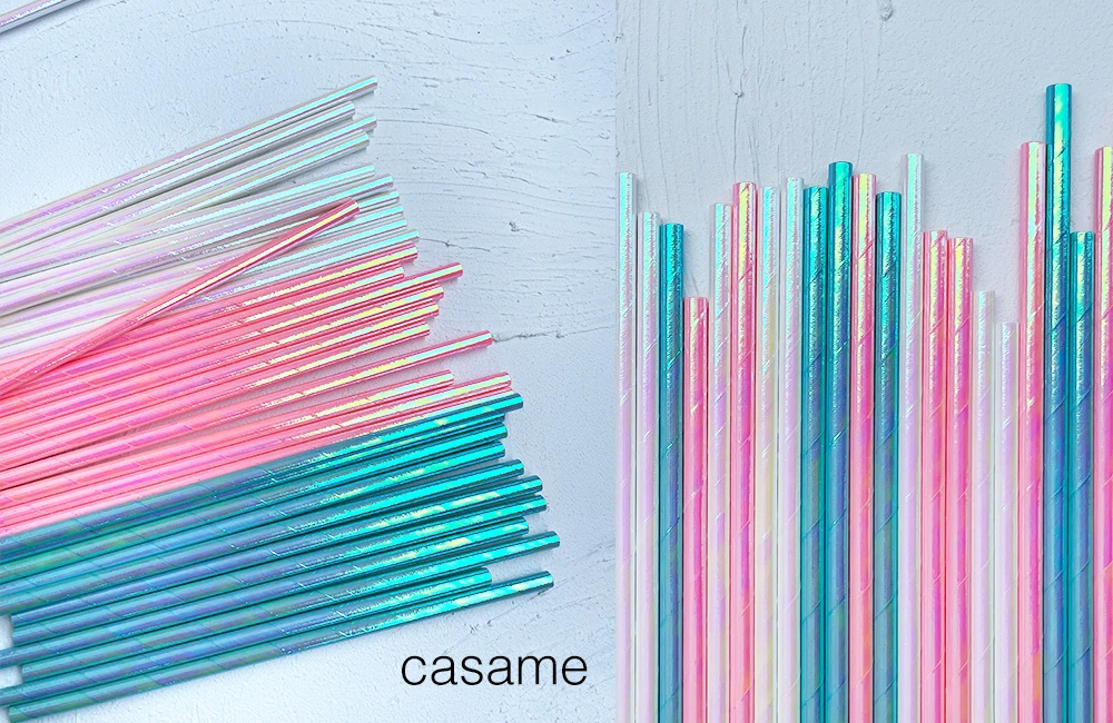 Lovely lridescent Straws carnaval Party Wedding Decoration Kids Birthday Baby Shower Christmas Frozen Supplies party