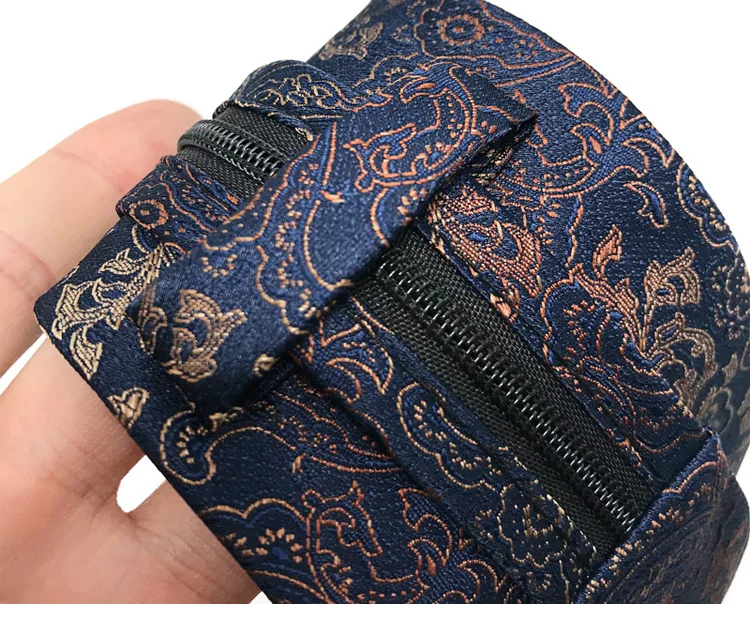 VEEKTIE Brand 8CM Zipper Ties for Men Floral ONEKEY Paisley Formal Retro Vintage Brown Mailard Corbatas Original Gifts Designer