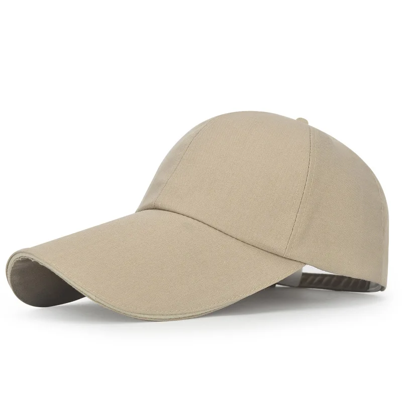 Extra Long Bill Plain Adjustable Baseball Cap Hat Snapback Cap Summer UV Protection Travel Beach Cap Canvas Cap