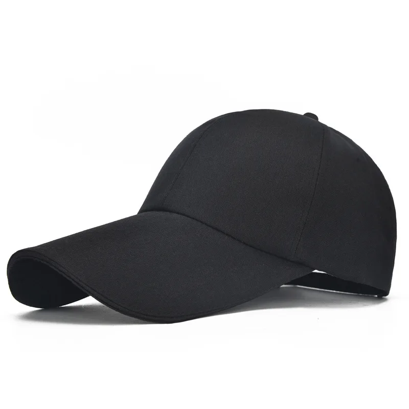Extra Long Bill Plain Adjustable Baseball Cap Hat Snapback Cap Summer UV Protection Travel Beach Cap Canvas Cap