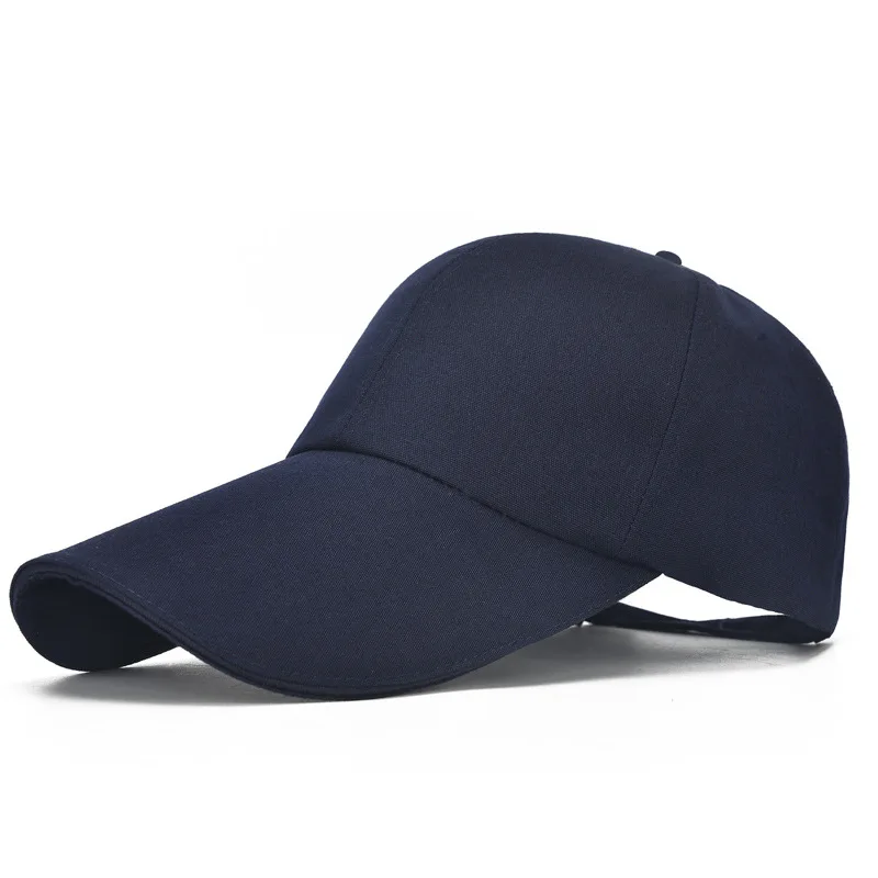Extra Long Bill Plain Adjustable Baseball Cap Hat Snapback Cap Summer UV Protection Travel Beach Cap Canvas Cap