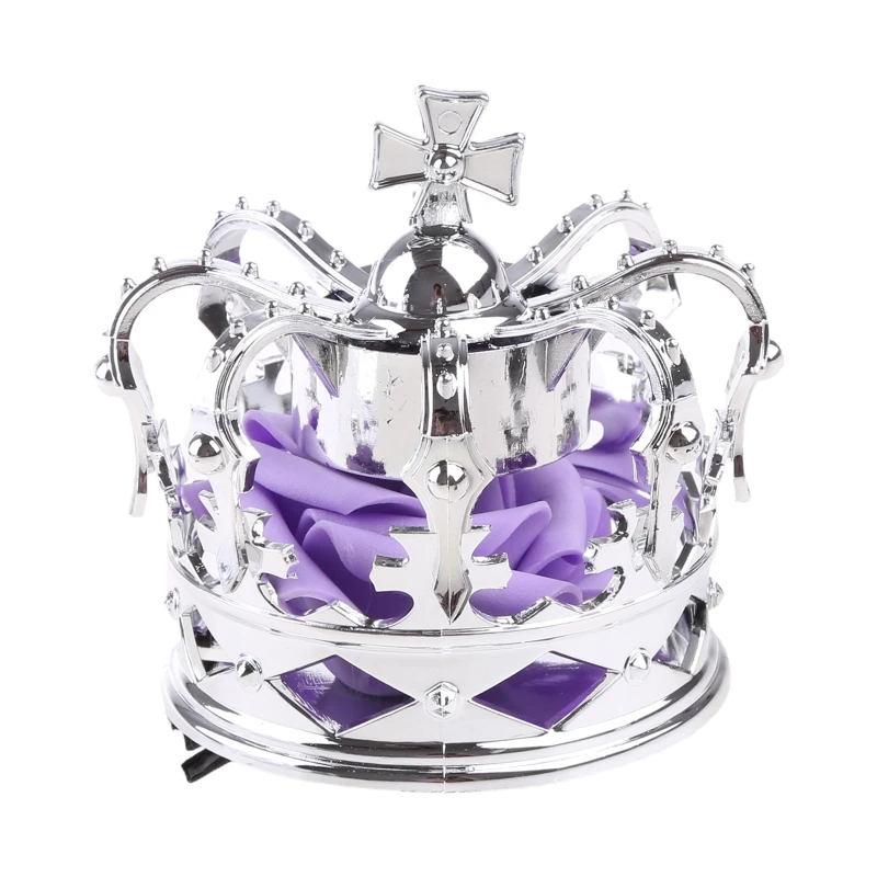 Princess 3D Tiara Crown Luxuries Artificial Rose Flower Cosplay Headdress Hair Accessories with Clips Ribbon Dropshipping