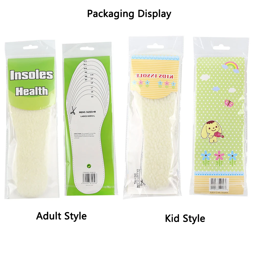 Wool Warm Heated Insoles for Kids And Adult Winter Shoes Thermal Thickened Artificial Cashmere Shoes Inserts Snow Boots Warm Pad