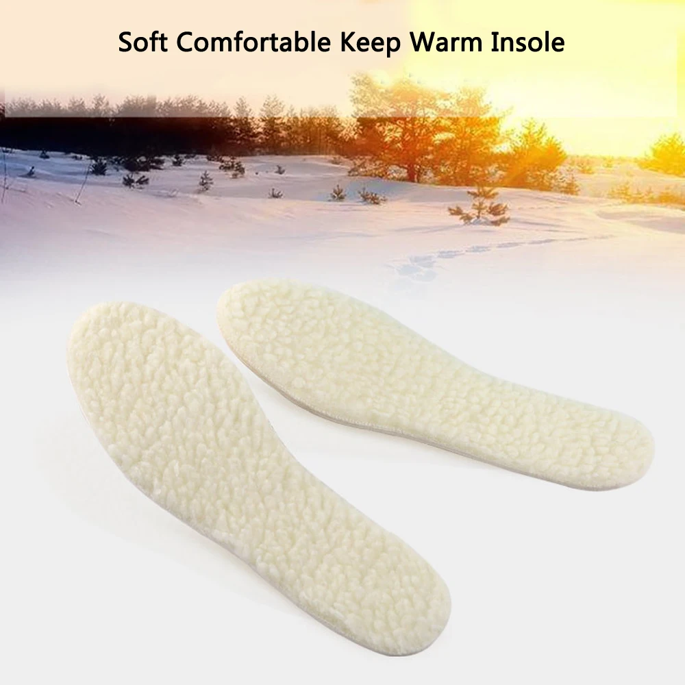 Wool Warm Heated Insoles for Kids And Adult Winter Shoes Thermal Thickened Artificial Cashmere Shoes Inserts Snow Boots Warm Pad