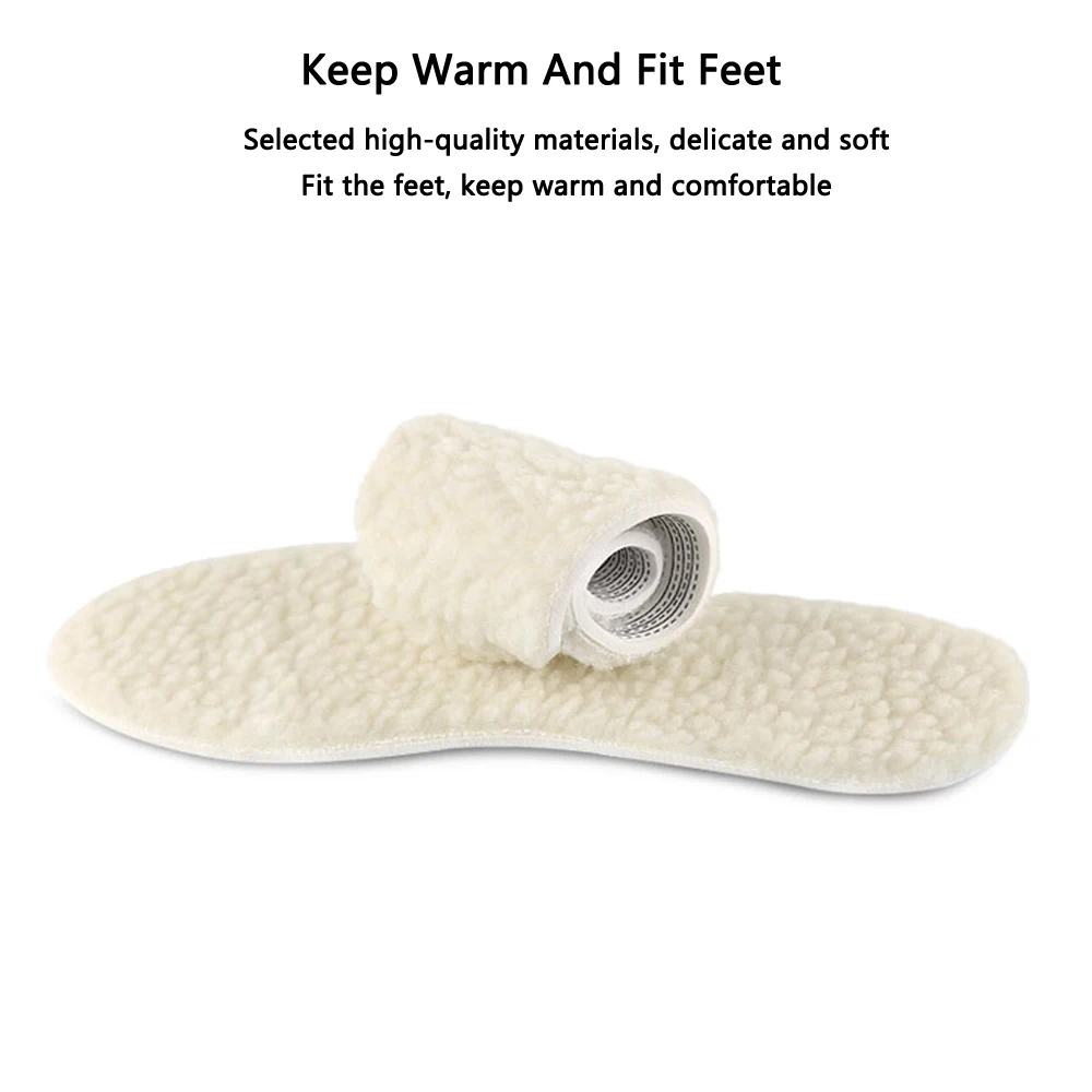 Wool Warm Heated Insoles for Kids And Adult Winter Shoes Thermal Thickened Artificial Cashmere Shoes Inserts Snow Boots Warm Pad