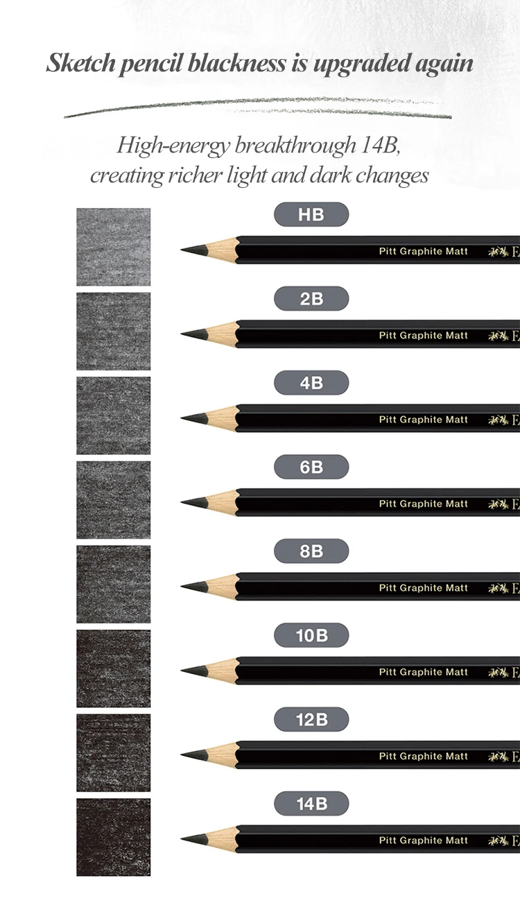 Faber-Castell Matte Sketch Pencil Art Graphite Pencils For Painting Writing Shading Sketch Black Lead Design Pencils Supplies