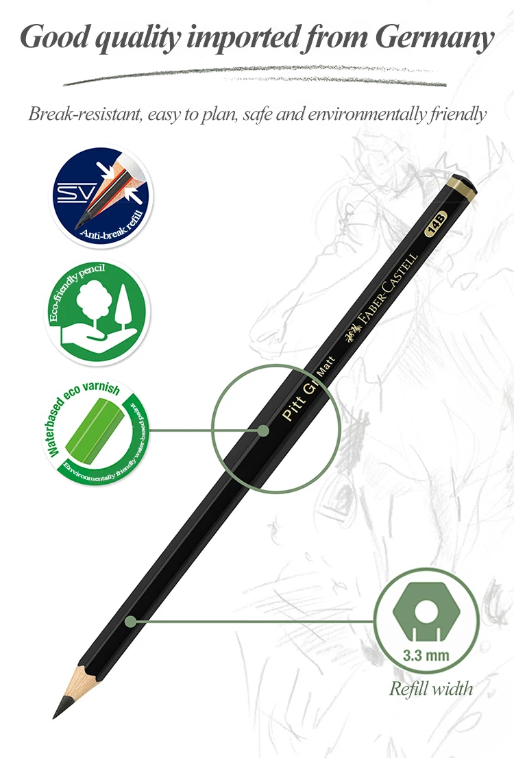Faber-Castell Matte Sketch Pencil Art Graphite Pencils For Painting Writing Shading Sketch Black Lead Design Pencils Supplies