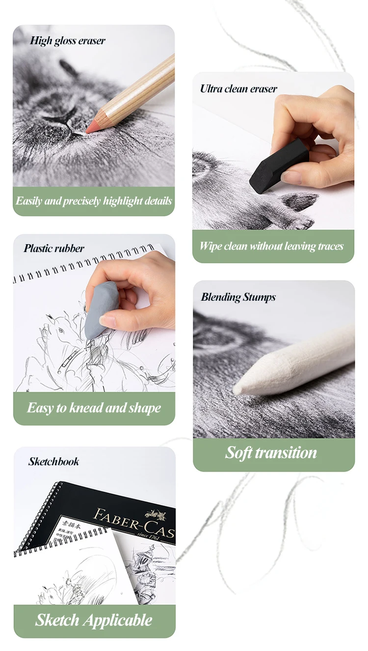 Faber-Castell Matte Sketch Pencil Art Graphite Pencils For Painting Writing Shading Sketch Black Lead Design Pencils Supplies