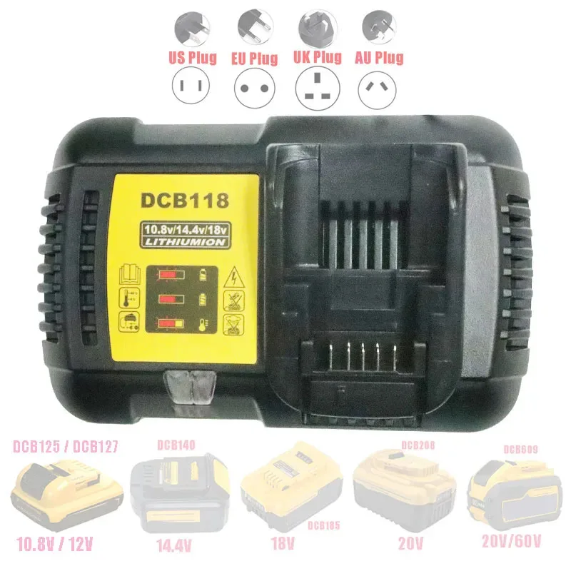 DCB118 Li-ion Battery Charger Charging 4.5A For DeWalt 10.8V 12V 14.4V 18V 20V 60V DCB101 DCB200 DCB140 DCB105 DCB112 DCB115