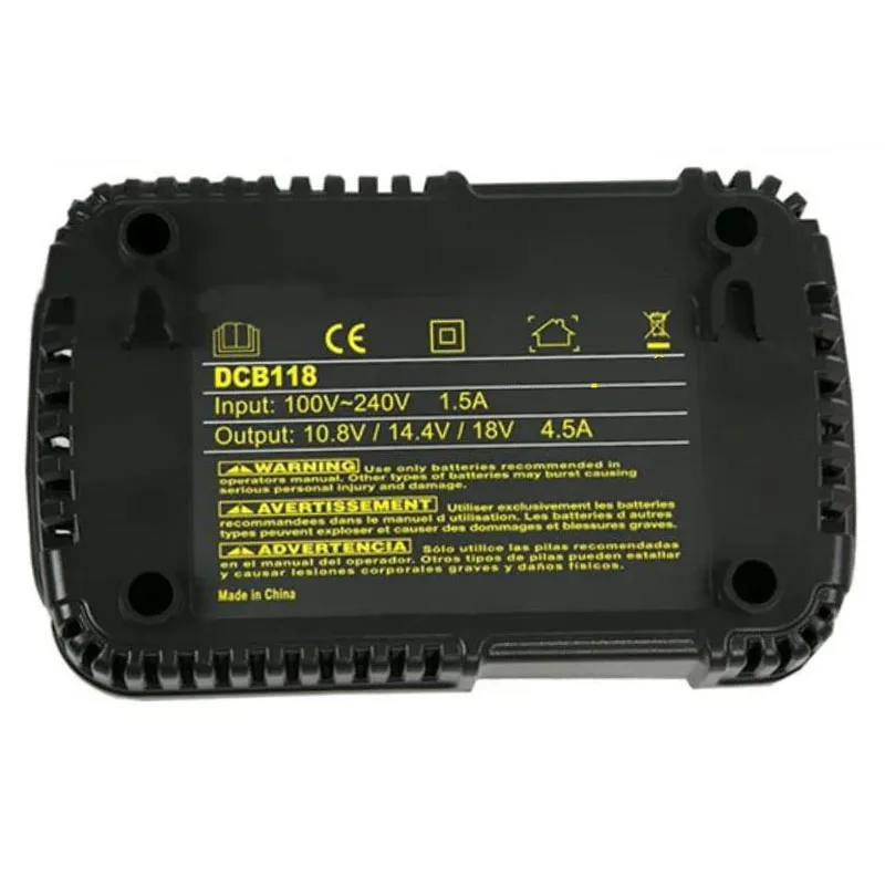 DCB118 Li-ion Battery Charger Charging 4.5A For DeWalt 10.8V 12V 14.4V 18V 20V 60V DCB101 DCB200 DCB140 DCB105 DCB112 DCB115