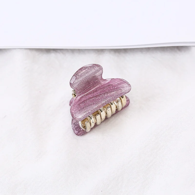 Shiny Acrylic Small Crab Hair Claw Clips Women Girls 2.5CM Rainbow Color Cute Mini Barrettes Clips Hairpins Hair Accessories New