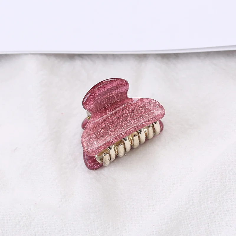 Shiny Acrylic Small Crab Hair Claw Clips Women Girls 2.5CM Rainbow Color Cute Mini Barrettes Clips Hairpins Hair Accessories New
