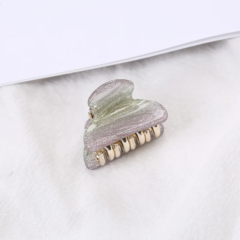 Shiny Acrylic Small Crab Hair Claw Clips Women Girls 2.5CM Rainbow Color Cute Mini Barrettes Clips Hairpins Hair Accessories New