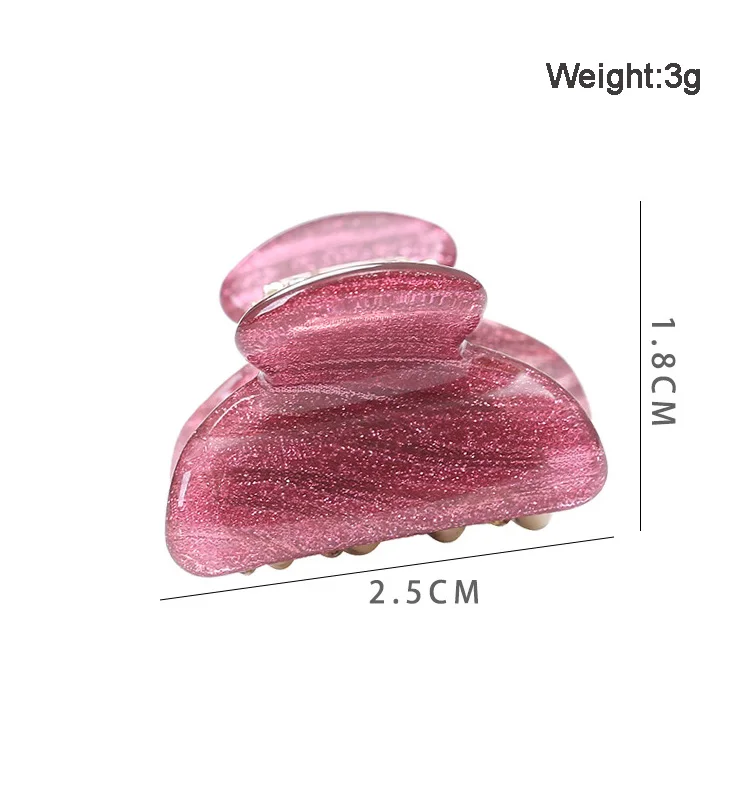 Shiny Acrylic Small Crab Hair Claw Clips Women Girls 2.5CM Rainbow Color Cute Mini Barrettes Clips Hairpins Hair Accessories New