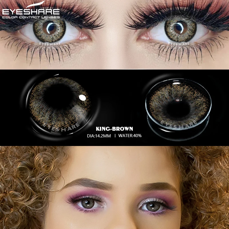 EYESHARE Color Contact Lenses for Eyes Beauty Eye Colored Lenses Black Chocolate Color Lenses Natural Contact Lens Beauty Makeup