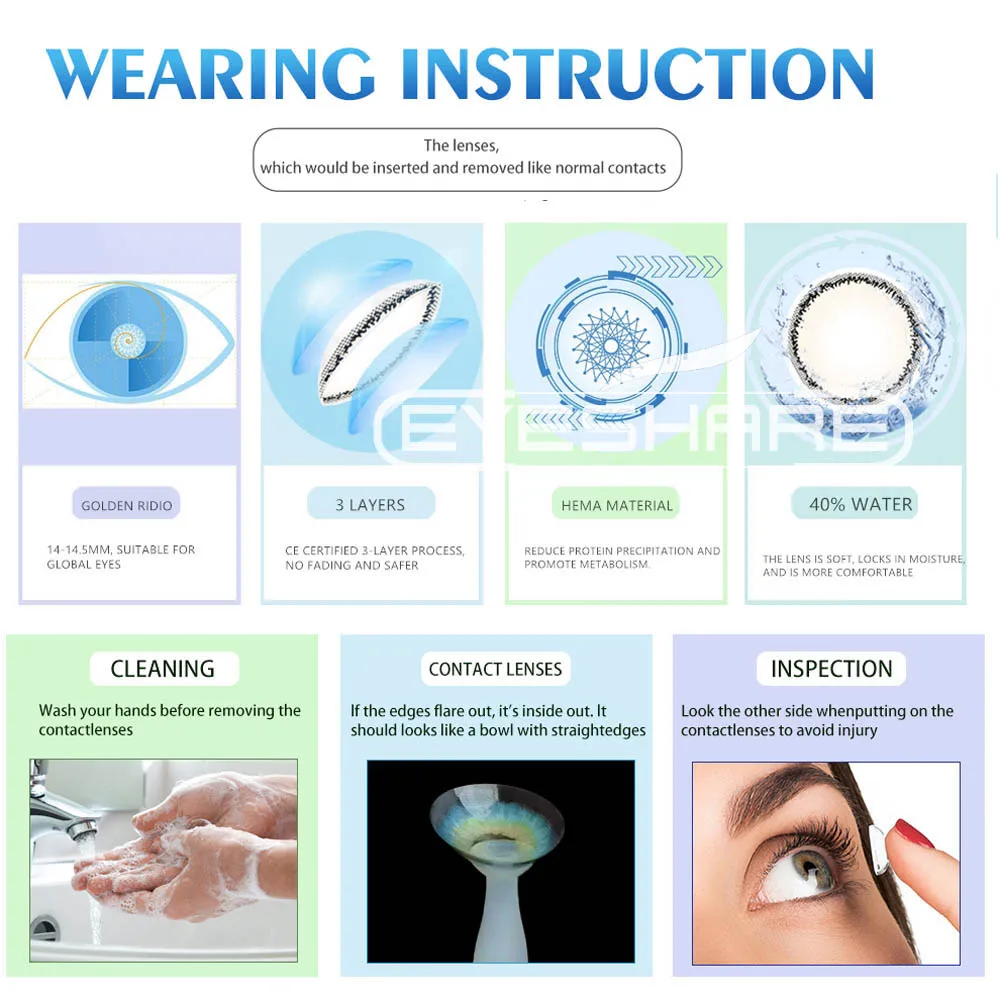 EYESHARE Color Contact Lenses for Eyes Beauty Eye Colored Lenses Black Chocolate Color Lenses Natural Contact Lens Beauty Makeup
