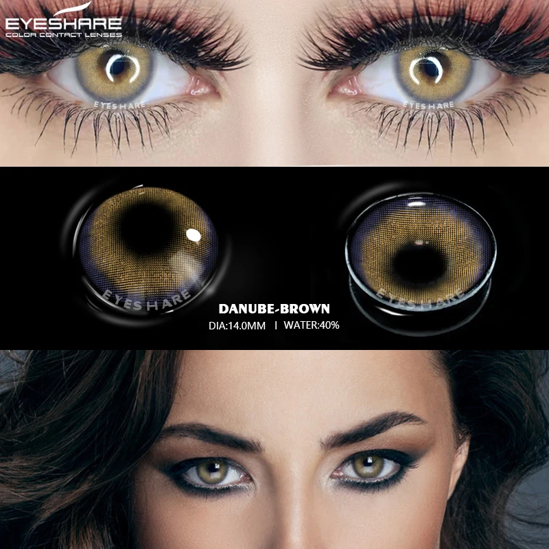 EYESHARE Color Contact Lenses for Eyes Beauty Eye Colored Lenses Black Chocolate Color Lenses Natural Contact Lens Beauty Makeup