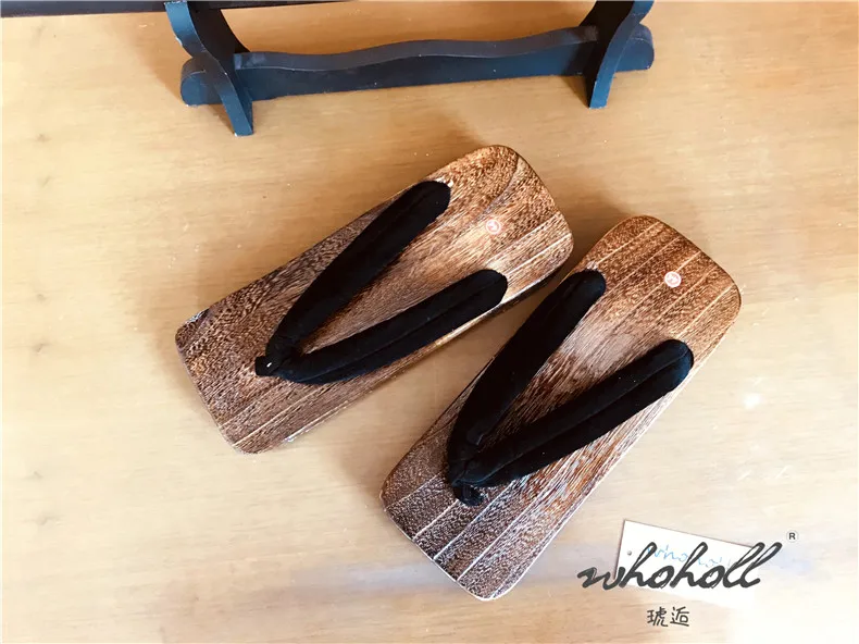 WHOHOLL Geta Summer Men‘s Slippers Flip-flops Wooden Slippers Japanese Geta Clogs Shoes Cosplay Costumes Shoes Slides