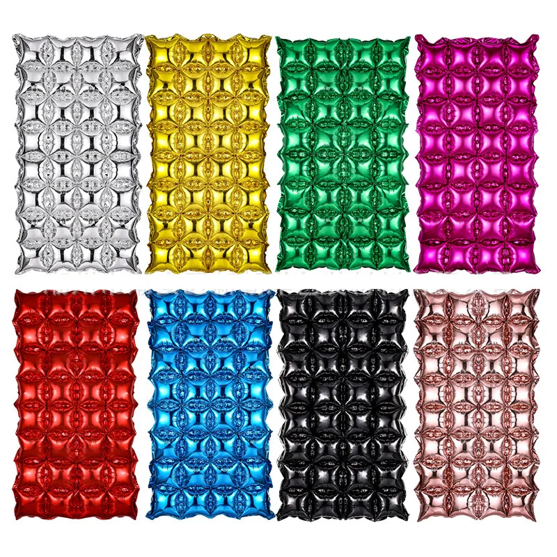 4Pcs Sequin Foil Balloons for Party Decorations Gold Silver Rose Gold Double Row Square Backdrop Balloons for Birthday Decor