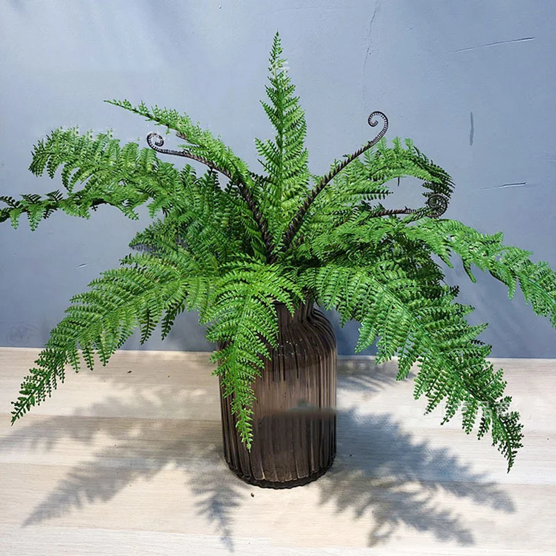 Artificial Shrubs Fake Boston Fern Plants Natural Fern Bushes UV Resistant Greenery Bunches Faux Plants Shrubs for Outdoor Decor