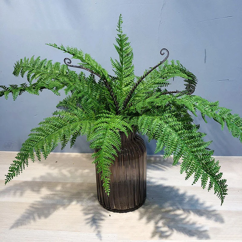 Artificial Shrubs Fake Boston Fern Plants Natural Fern Bushes UV Resistant Greenery Bunches Faux Plants Shrubs for Outdoor Decor