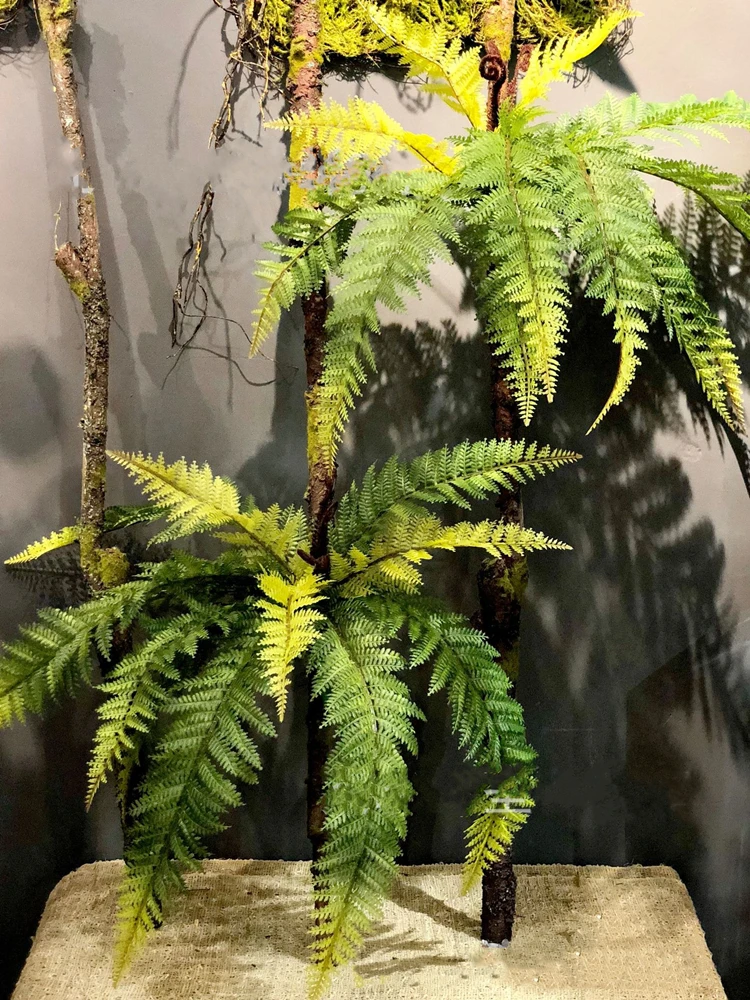 Artificial Shrubs Fake Boston Fern Plants Natural Fern Bushes UV Resistant Greenery Bunches Faux Plants Shrubs for Outdoor Decor
