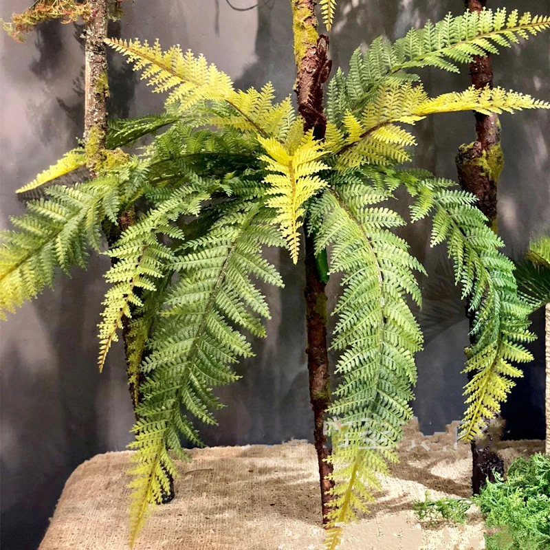 Artificial Shrubs Fake Boston Fern Plants Natural Fern Bushes UV Resistant Greenery Bunches Faux Plants Shrubs for Outdoor Decor