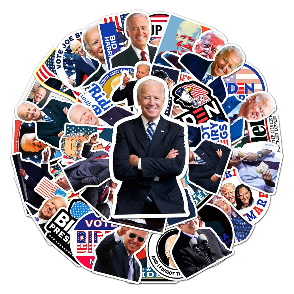 10/30/50pcs Cartoon Funny Joe Biden Harris Stickers for Laptop Guitar Luggage Skateboard Kids Sticker Decals DIY Graffiti Toy